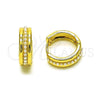 Oro Laminado Huggie Hoop, Gold Filled Style with Ivory Pearl, Polished, Golden Finish, 02.379.0067.14