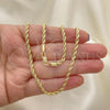 Oro Laminado Basic Necklace, Gold Filled Style Rope Design, Polished, Golden Finish, 5.222.035.20