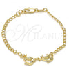Oro Laminado Fancy Bracelet, Gold Filled Style Dolphin Design, Polished, Golden Finish, 03.168.0007.07