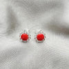 Sterling Silver Stud Earring, with Orange Red Pearl, Polished, Silver Finish, 02.397.0042.03