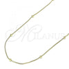 Oro Laminado Basic Necklace, Gold Filled Style Box Design, Polished, Golden Finish, 04.213.0245.20