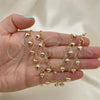 Oro Laminado Necklace and Bracelet, Gold Filled Style Heart Design, Polished, Golden Finish, 06.105.0004