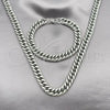 Stainless Steel Necklace and Bracelet, Polished, Steel Finish, 06.116.0036
