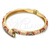 Oro Laminado Individual Bangle, Gold Filled Style Brown Enamel Finish, Golden Finish, 07.246.0003.2.05 (06 MM Thickness, Size 5 - 2.50 Diameter)