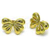Oro Laminado Stud Earring, Gold Filled Style Bow Design, Polished, Golden Finish, 02.341.0204