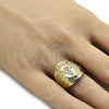 Oro Laminado Mens Ring, Gold Filled Style Polished, Golden Finish, 01.185.0009.12 (Size 12)