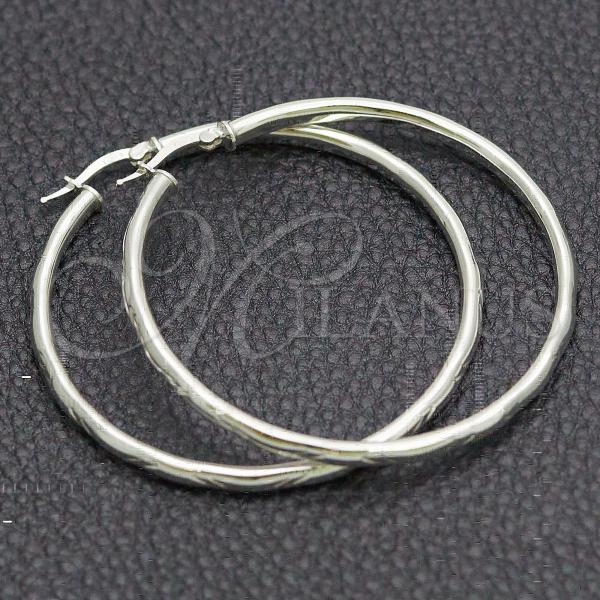 Sterling Silver Large Hoop, Diamond Cutting Finish, Silver Finish, 02.389.0182.50