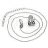 Rhodium Plated Pendant Necklace, with Aurore Boreale Swarovski Crystals and White Micro Pave, Polished, Rhodium Finish, 04.239.0021.1.16
