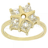 Oro Laminado Multi Stone Ring, Gold Filled Style Star Design, with White Cubic Zirconia, Polished, Golden Finish, 5.167.011.08 (Size 8)