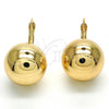 Oro Laminado Leverback Earring, Gold Filled Style Polished, Golden Finish, 02.122.0107