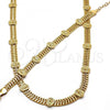 Oro Laminado Necklace and Bracelet, Gold Filled Style Guadalupe Design, Polished, Golden Finish, 06.185.0010