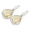 Rhodium Plated Dangle Earring, Teardrop Design, with Light Silk Swarovski Crystals, Polished, Rhodium Finish, 02.239.0016.1