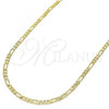 Oro Laminado Basic Necklace, Gold Filled Style Figaro Design, Polished, Golden Finish, 5.222.018.22