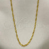 Oro Laminado Basic Necklace, Gold Filled Style Singapore Design, Polished, Golden Finish, 04.58.0006.20