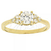 Oro Laminado Multi Stone Ring, Gold Filled Style Flower Design, with White Cubic Zirconia, Polished, Golden Finish, 5.166.035.07 (Size 7)