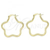 Oro Laminado Medium Hoop, Gold Filled Style Flower Design, Polished, Golden Finish, 02.170.0320.30