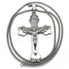 Stainless Steel Pendant Necklace, Crucifix Design, Polished, Steel Finish, 04.116.0041.30