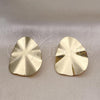Oro Laminado Stud Earring, Gold Filled Style Teardrop and Flower Design, Polished, Golden Finish, 02.385.0039