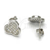 Sterling Silver Stud Earring, with White Micro Pave, Rhodium Finish, 02.175.0102