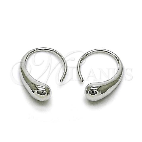 Rhodium Plated Stud Earring, Teardrop Design, Polished, Rhodium Finish, 02.428.0002.1