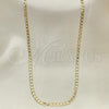 Oro Laminado Basic Necklace, Gold Filled Style Curb Design, Polished, Golden Finish, 5.222.007.24