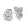 Sterling Silver Stud Earring, with White Cubic Zirconia, Polished, Rhodium Finish, 02.336.0017