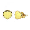 Oro Laminado Stud Earring, Gold Filled Style Heart Design, Yellow Enamel Finish, Golden Finish, 02.64.0256 *PROMO*