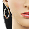 Oro Laminado Medium Hoop, Gold Filled Style Diamond Cutting Finish, Tricolor, 02.170.0529.40