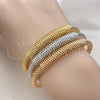 Oro Laminado Trio Bangle, Gold Filled Style Polished, Golden Finish, 07.170.0021