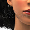 Oro Laminado Necklace and Earring, Gold Filled Style with White Crystal, Polished, Golden Finish, 10.156.0060.1