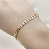 Oro Laminado Basic Bracelet, Gold Filled Style Curb Design, Polished, Golden Finish, 5.222.005.08