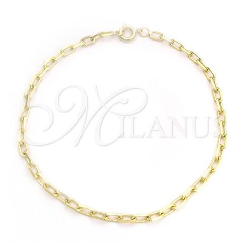 Oro Laminado Basic Bracelet, Gold Filled Style Paperclip Design, Polished, Golden Finish, 04.09.0193.07