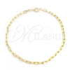 Oro Laminado Basic Bracelet, Gold Filled Style Paperclip Design, Polished, Golden Finish, 04.09.0193.07