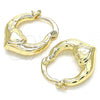 Oro Laminado Small Hoop, Gold Filled Style Heart Design, Polished, Golden Finish, 02.233.0028.15