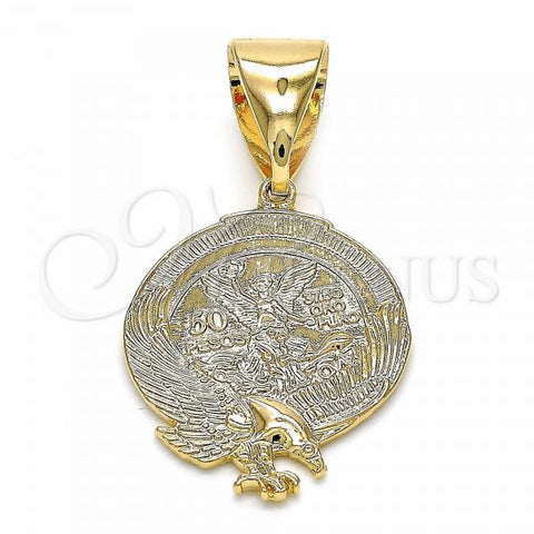 Oro Laminado Religious Pendant, Gold Filled Style Angel Design, Polished, Golden Finish, 05.09.0073