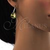 Rhodium Plated Dangle Earring, with Luminous Green Swarovski Crystals, Polished, Rhodium Finish, 02.239.0001.3
