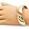 Oro Laminado Individual Bangle, Gold Filled Style Leaf Design, Polished, Golden Finish, 07.422.0003.05