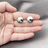 Rhodium Plated Stud Earring, Hollow Design, Polished, Rhodium Finish, 02.163.0347.1