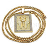 Oro Laminado Pendant Necklace, Gold Filled Style with White Crystal, Polished, Golden Finish, 04.242.0072.30