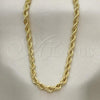 Oro Laminado Basic Necklace, Gold Filled Style Rope Design, Polished, Golden Finish, 04.213.0103.24