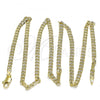 Oro Laminado Basic Necklace, Gold Filled Style Curb Design, Polished, Golden Finish, 04.213.0237.24