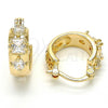 Oro Laminado Small Hoop, Gold Filled Style with White Cubic Zirconia, Polished, Golden Finish, 02.97.0101.15