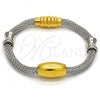 Stainless Steel Fancy Bracelet, Polished, Two Tone, 03.230.0001.07