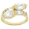 Oro Laminado Multi Stone Ring, Gold Filled Style with White Cubic Zirconia, Polished, Golden Finish, 5.165.015.08 (Size 8)