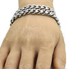 Stainless Steel Basic Bracelet, Curb Design, Polished, Steel Finish, 03.116.0012.08