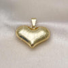 Oro Laminado Fancy Pendant, Gold Filled Style Heart and Hollow Design, Polished, Golden Finish, 05.341.0095