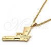 Oro Laminado Pendant Necklace, Gold Filled Style Polished, Golden Finish, 04.242.0083.30
