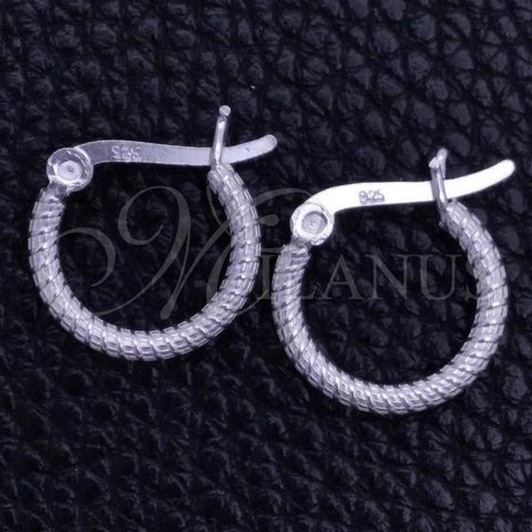 Sterling Silver Small Hoop, Diamond Cutting Finish, Silver Finish, 02.401.0007.12