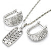 Rhodium Plated Earring and Pendant Adult Set, with White Cubic Zirconia, Polished, Rhodium Finish, 10.266.0005.1