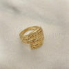 Oro Laminado Elegant Ring, Gold Filled Style Diamond Cutting Finish, Golden Finish, 01.233.0031.07